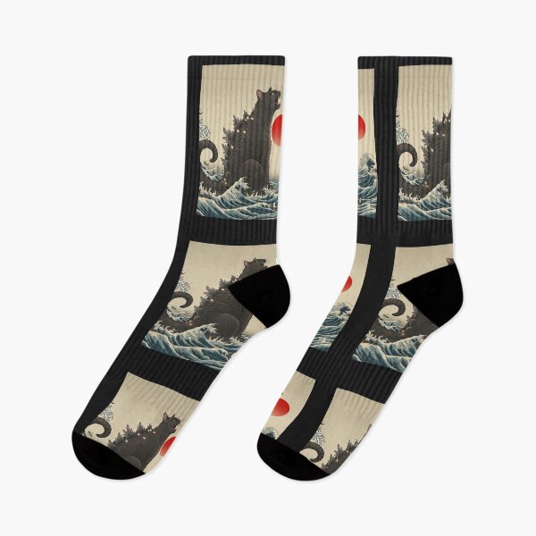 Item preview, Catzilla Cat Japanese Art Funny Cat Gifts For Men Women Kid  designed and sold by cawtoon.