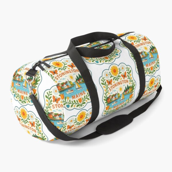 Item preview, Stonington Harbor with Sailboats and Flowers - Scandinavian Folk Art by heidiannemorris © designed and sold by FOLK ART FUSION.