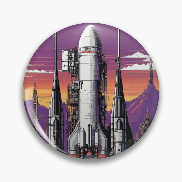 Item preview, Glitch Rocket Launch – Retro Pixel Space Vaporwave Art designed and sold by BLoCKSiGNaL.