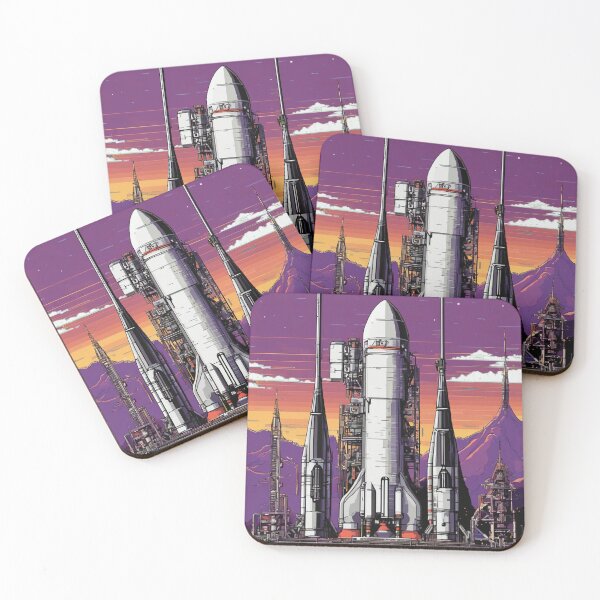 Item preview, Glitch Rocket Launch – Retro Pixel Space Vaporwave Art designed and sold by BLoCKSiGNaL.