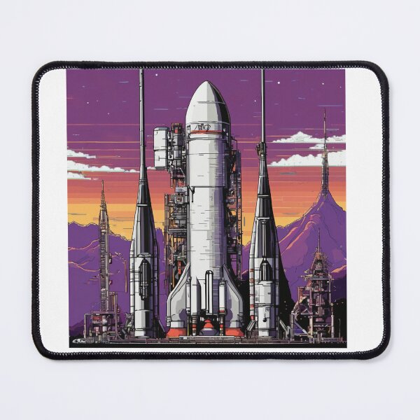 Item preview, Glitch Rocket Launch – Retro Pixel Space Vaporwave Art designed and sold by BLoCKSiGNaL.