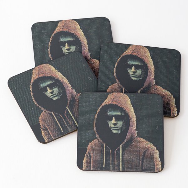 Item preview, Glitch Hacker – Hooded Figure Cyberpunk Vaporwave Art designed and sold by BLoCKSiGNaL.