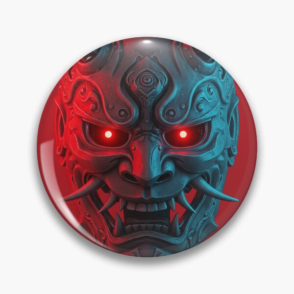 Item preview, Cyberpunk Oni Mask – Dark Gothic Neon Design designed and sold by Gothic Han.