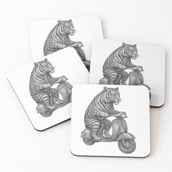 Item preview, Tiger on a Scooter designed and sold by Lane L. Mälkin Design.