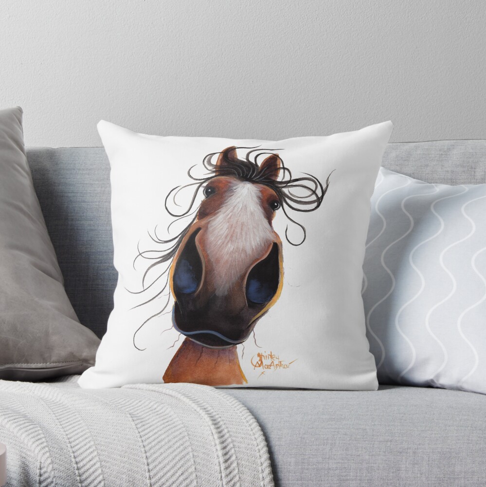 HORSE PRiNT 'FLASH' By Shirley MacArthur Throw Pillow