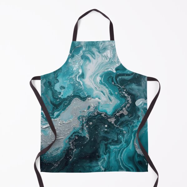 Item preview, Teal Blue Fluid Art – Abstract Ocean Waves Acrylic Pour Painting designed and sold by CoastalEmp.