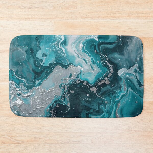 Item preview, Teal Blue Fluid Art – Abstract Ocean Waves Acrylic Pour Painting designed and sold by CoastalEmp.