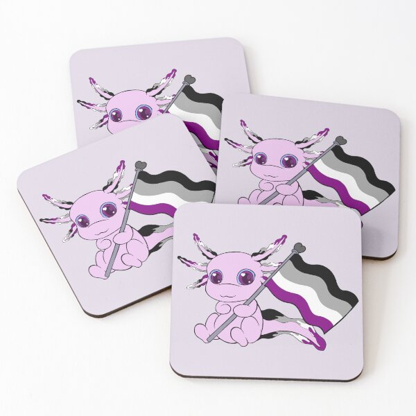 Item preview, Proud Ace Axolotl (w/ Flag) designed and sold by PinkSeraph.