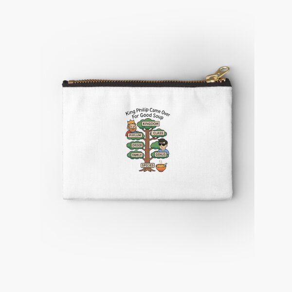 Item preview, King Philip Came Over For Good Soup – Funny Taxonomy Tree Sticker designed and sold by Otaku's Designs.