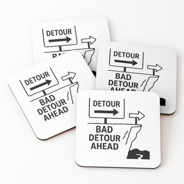 Item preview, Bad Detour Ahead – Funny Cartoon Road Sign designed and sold by DailyDrivesct.