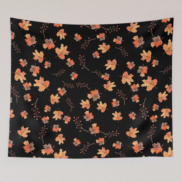 Item preview, Watercolor Autumn Maple Leaves Pattern with Berries – Cozy Fall Nature Graphic T-Shirt designed and sold by FestivityFinds.