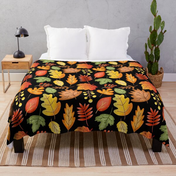 Item preview, Autumn Leaves Pattern Fall Foliage Seamless Design Throw Blanket designed and sold by FestivityFinds.