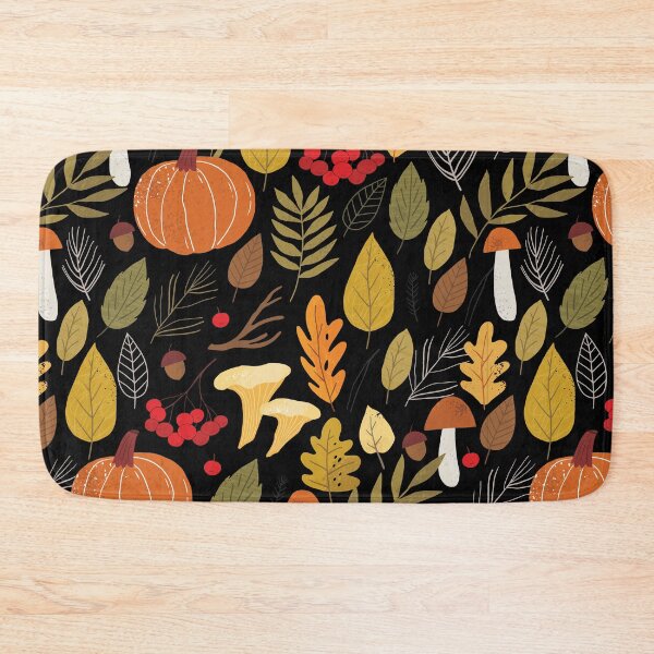 Item preview, Autumn Pumpkin Mushroom Leaves Woodland Pattern Graphic T-Shirt designed and sold by FestivityFinds.