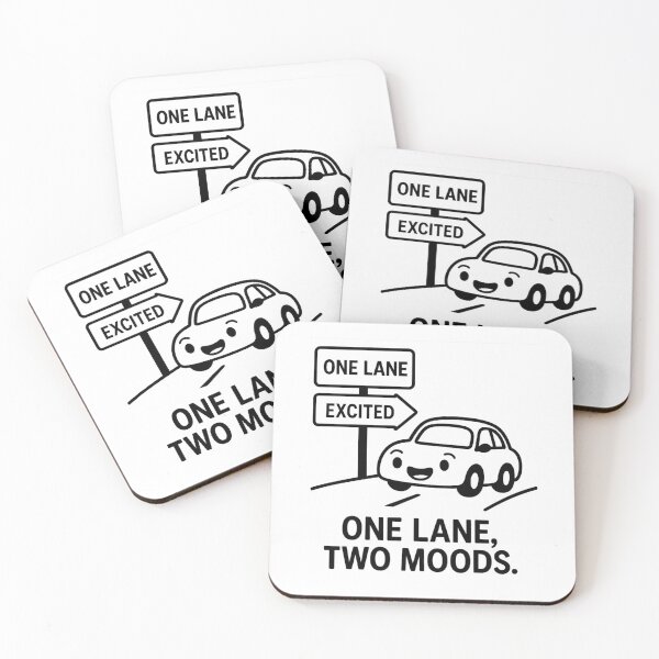Item preview, One Lane, Two Moods – Funny Road Trip Cartoon designed and sold by DailyDrivesct.