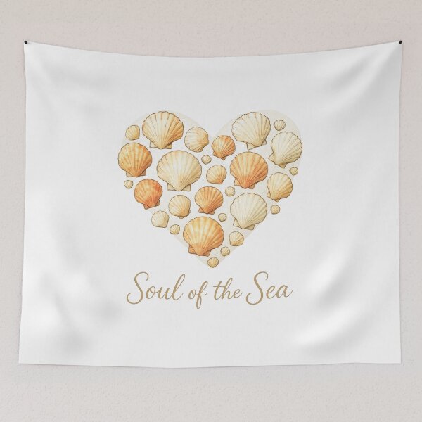 Item preview, Soul of the Sea – Seashell Heart Illustration designed and sold by Sc8pe Studio.