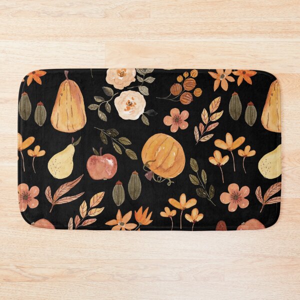 Item preview, Autumn Harvest Pumpkins Pears Rustic Fall Foliage Watercolor Throw Blanket designed and sold by FestivityFinds.