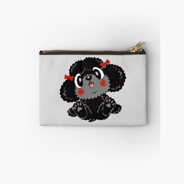 Item preview, Black toy poodle lying on its back designed and sold by Toru Sanogawa.