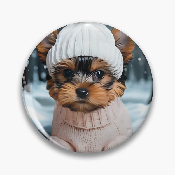 Item preview, Cute Winter Yorkie  designed and sold by livingjoyfully.