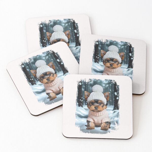 Item preview, Cute Winter Yorkie  designed and sold by livingjoyfully.