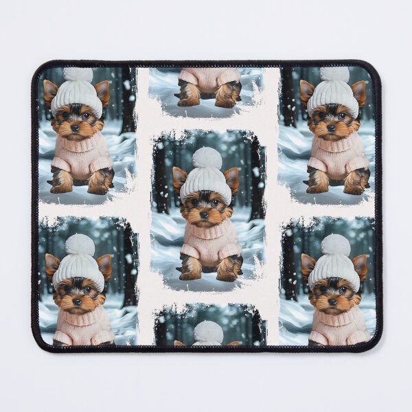 Item preview, Cute Winter Yorkie designed and sold by livingjoyfully.