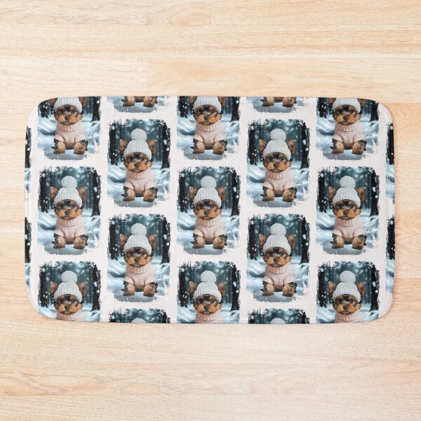 Item preview, Cute Winter Yorkie  designed and sold by livingjoyfully.