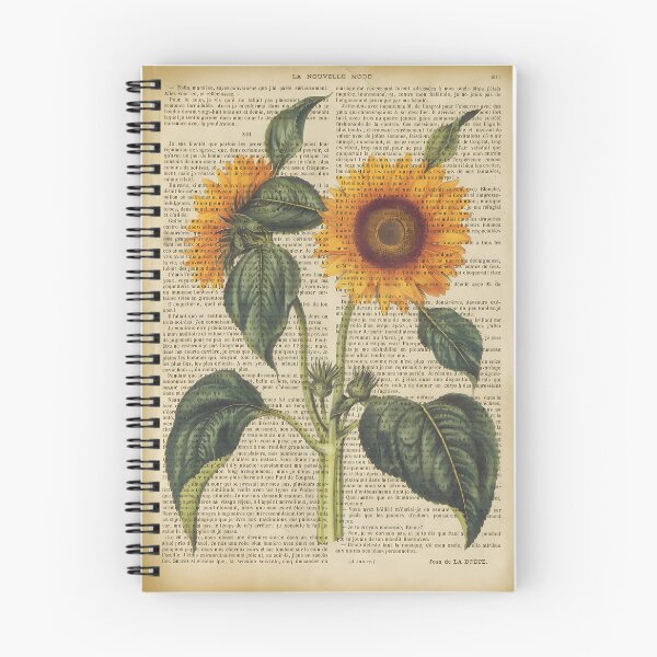 Item preview, Botanical-Print-On-Old-Book-Page---Sunflower designed and sold by BrooklynneFland.