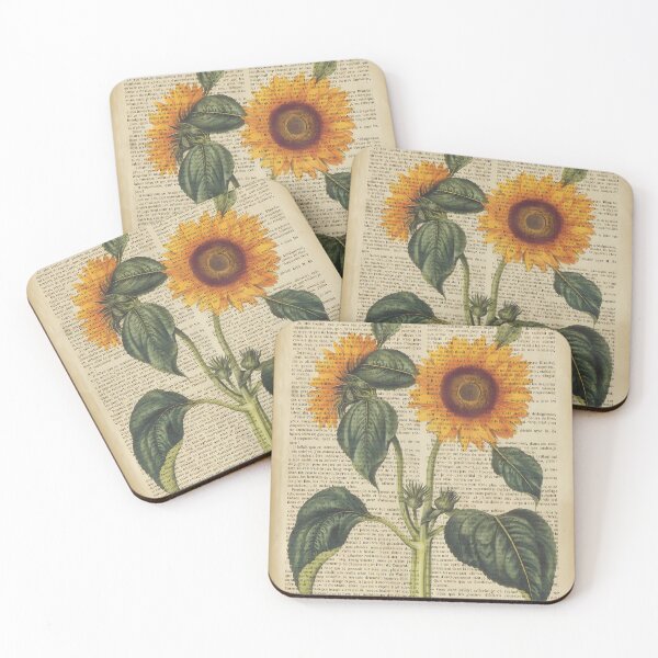 Item preview, Botanical-Print-On-Old-Book-Page---Sunflower designed and sold by BrooklynneFland.