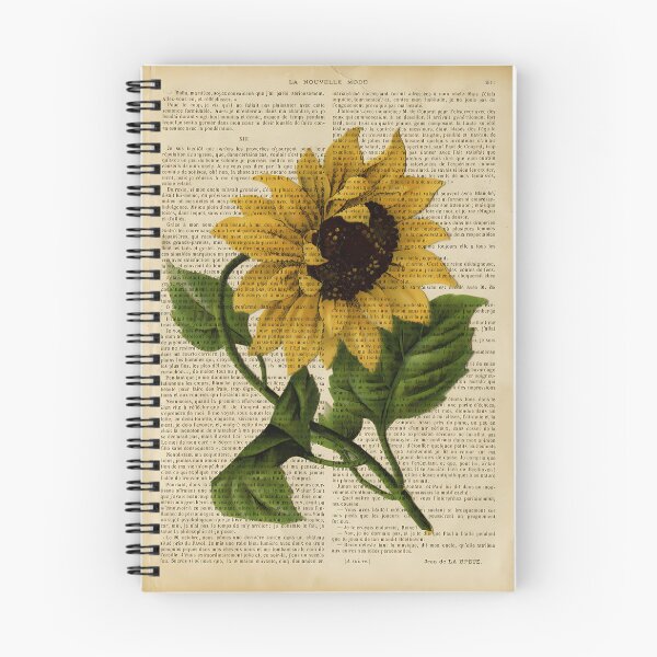 Item preview, Botanical-Print-On-Old-Book-Page---Flowers--Sunflower designed and sold by MavenAvelar.
