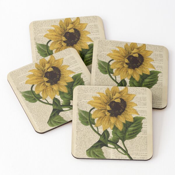 Item preview, Botanical-Print-On-Old-Book-Page---Flowers--Sunflower designed and sold by MavenAvelar.