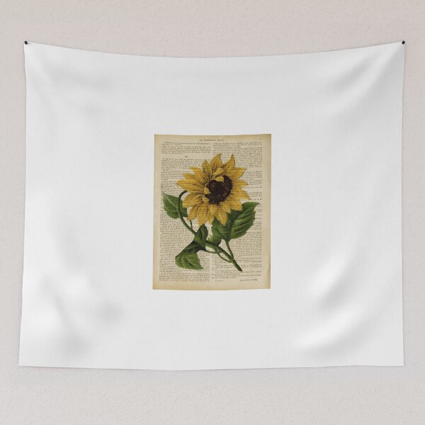 Item preview, Botanical-Print-On-Old-Book-Page---Flowers--Sunflower designed and sold by MavenAvelar.