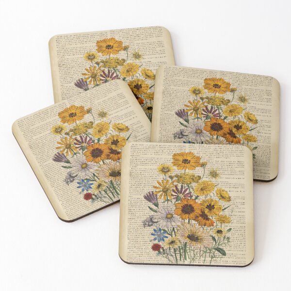 Item preview, Botanical-Print-On-Old-Book-Page---Garden-Flowers designed and sold by MavenAvelar.