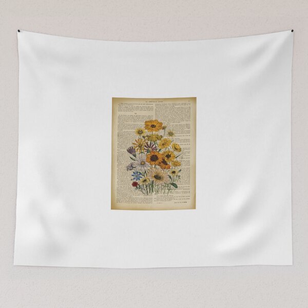Item preview, Botanical-Print-On-Old-Book-Page---Garden-Flowers designed and sold by MavenAvelar.