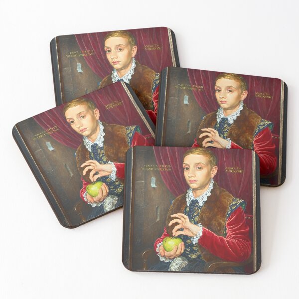 Item preview, Boy-With-Apple-Painting-With-Painted-Frame designed and sold by MavenAvelar.