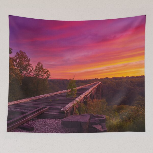 Artikelvorschau, Rosa Himmel und alte Eisenbahn-Tack-Sonnenuntergang entworfen und verkauft von SabbySplendor.