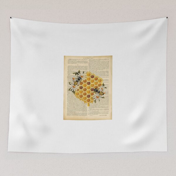 Item preview, Botanical-Print-On-Old-Book-Page---Honeycomb-And-Bees designed and sold by BillBakken.