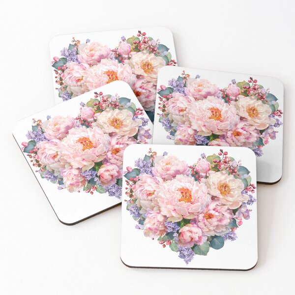 Item preview, Peonies heart with Lilac Silver Eucalyptus and Berries designed and sold by scicilysimonee.