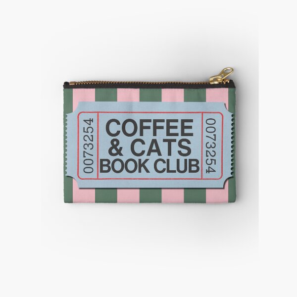 Item preview, Coffee and Cats Book Club Retro Ticket designed and sold by SaltedBeachPaperie.