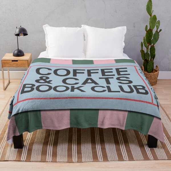 Item preview, Coffee and Cats Book Club Retro Ticket designed and sold by SaltedBeachPaperie.