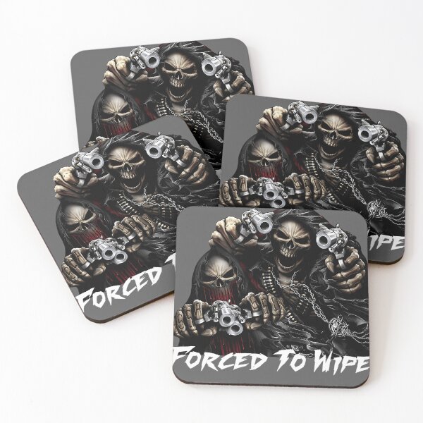 Item preview, Born-To-Shit-Forced-To-Wipe-2-Funny-Skull-Badass-Skeleton-With-Guns-Meme designed and sold by InayaBourne.