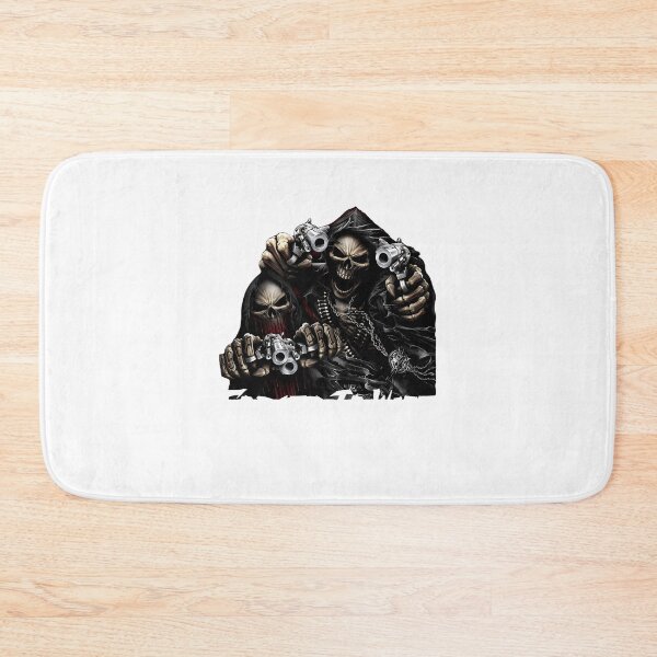 Item preview, Born-To-Shit-Forced-To-Wipe-2-Funny-Skull-Badass-Skeleton-With-Guns-Meme designed and sold by InayaBourne.