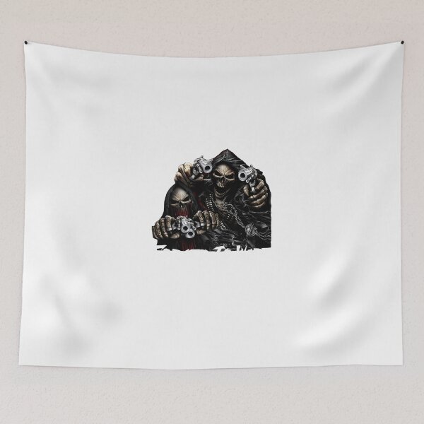 Item preview, Born-To-Shit-Forced-To-Wipe-2-Funny-Skull-Badass-Skeleton-With-Guns-Meme designed and sold by InayaBourne.