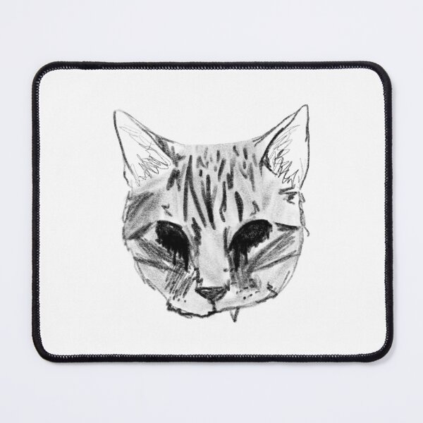 Item preview, Black and White Evil Cat Creepy Gothic Illustration designed and sold by MystiqueButique.