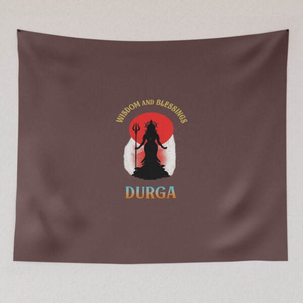 Item preview, goddess durga silhouette spiritual art – wisdom and blessings designed and sold by Divine Creations.