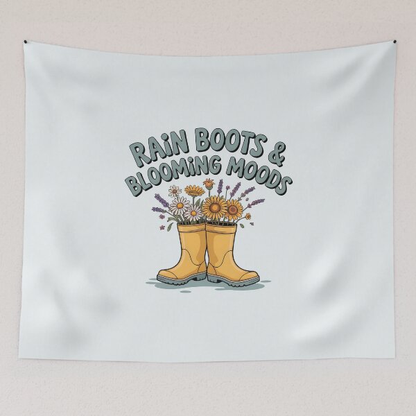 Item preview, Rain Boots & Blooming Moods – Cheerful Spring Vibes designed and sold by Jollys-ArtShop.