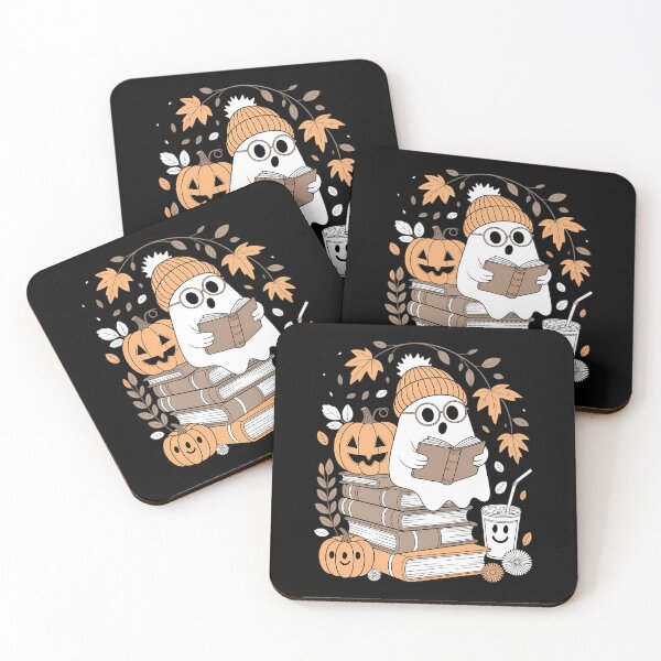 Item preview, Cute Ghost Reading Book Lovers Autumn Fall Halloween Ghost designed and sold by brynatshop.