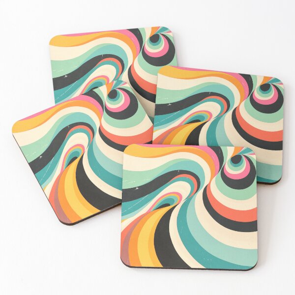 Item preview, Abstract Retro Swirl 70s Mid-Century Curves designed and sold by trajeado14.