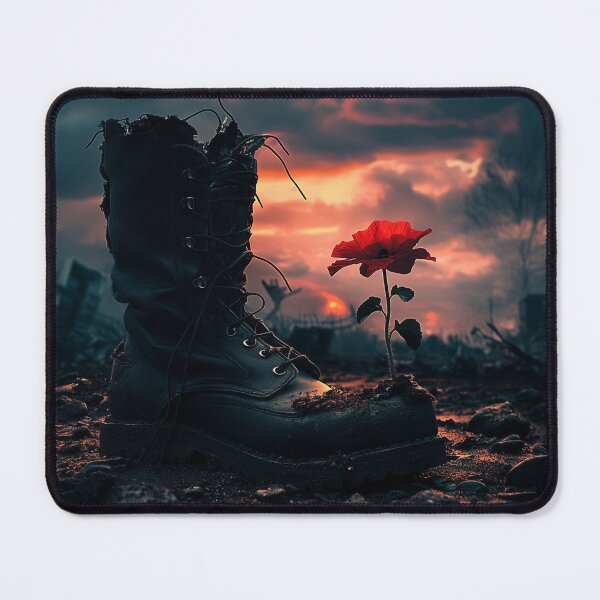 Item preview, Flower growing out of a military boot designed and sold by ByteRebel.