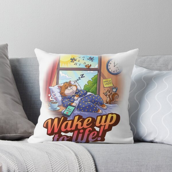 Item preview, Wake Up to Life – The Lazy Cat’s Morning Struggle designed and sold by GEEKsCollection.