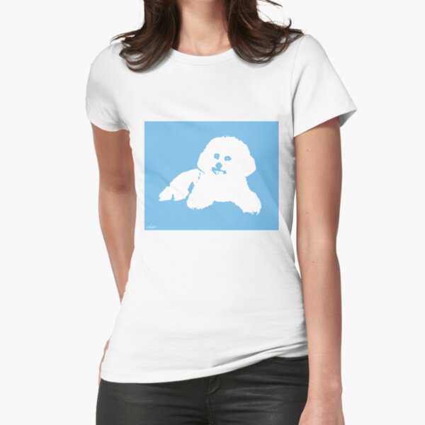Coco the wonder bichon (contour) Fitted T-Shirt