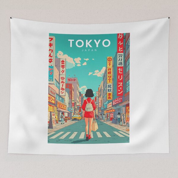 Item preview, 80S Anime Girl Exploring Vintage Tokyo designed and sold by Wendypeck12.